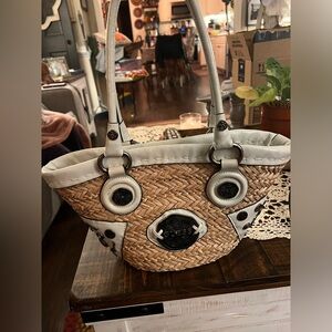 Vintage Guess Wicker Straw Purse